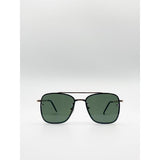 SVNX aviator style sunglasses with matte gold frame (British brand)