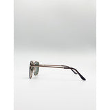 SVNX aviator style sunglasses with matte gold frame (British brand)