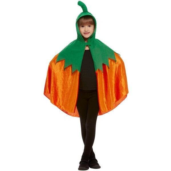 Smiffys Pumpkin Hooded Cape Halloween outfit, imported from the UK