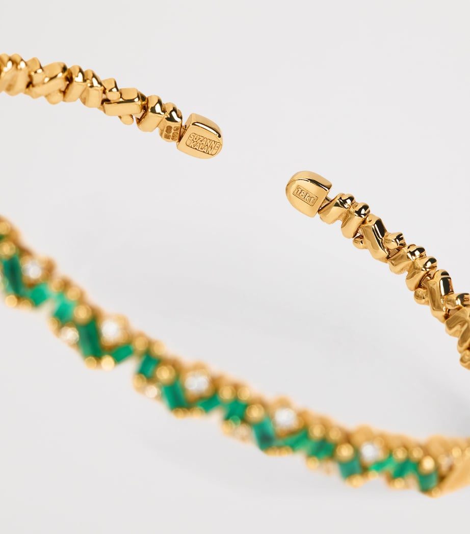 Suzanne Kalan Frenzy Reborn bangle yellow gold diamonds emeralds - British product