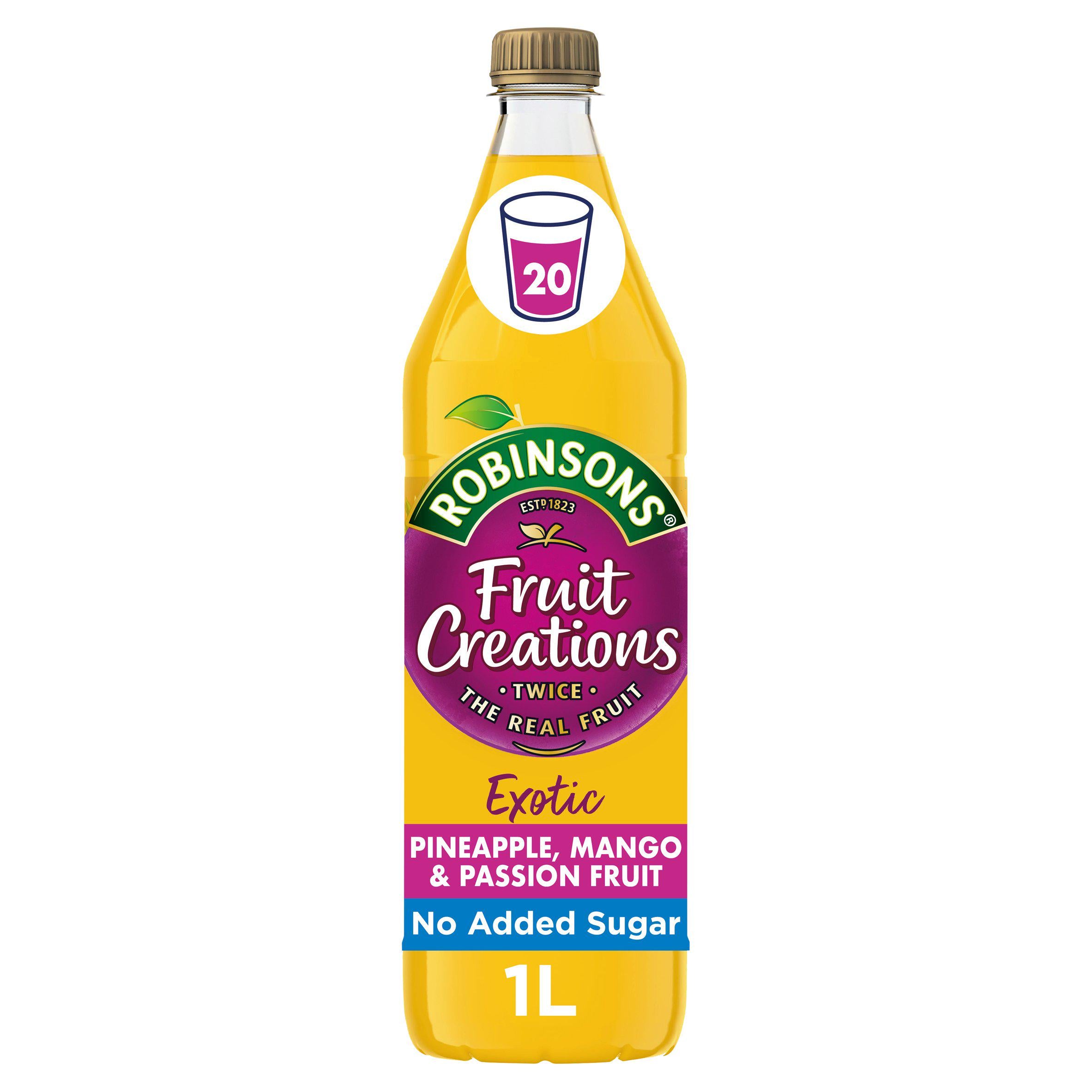 Robinsons Fruit Creations Exotic Pineapple, Mango & Passion Fruit Squash 1L Robinsons Sainsburys   