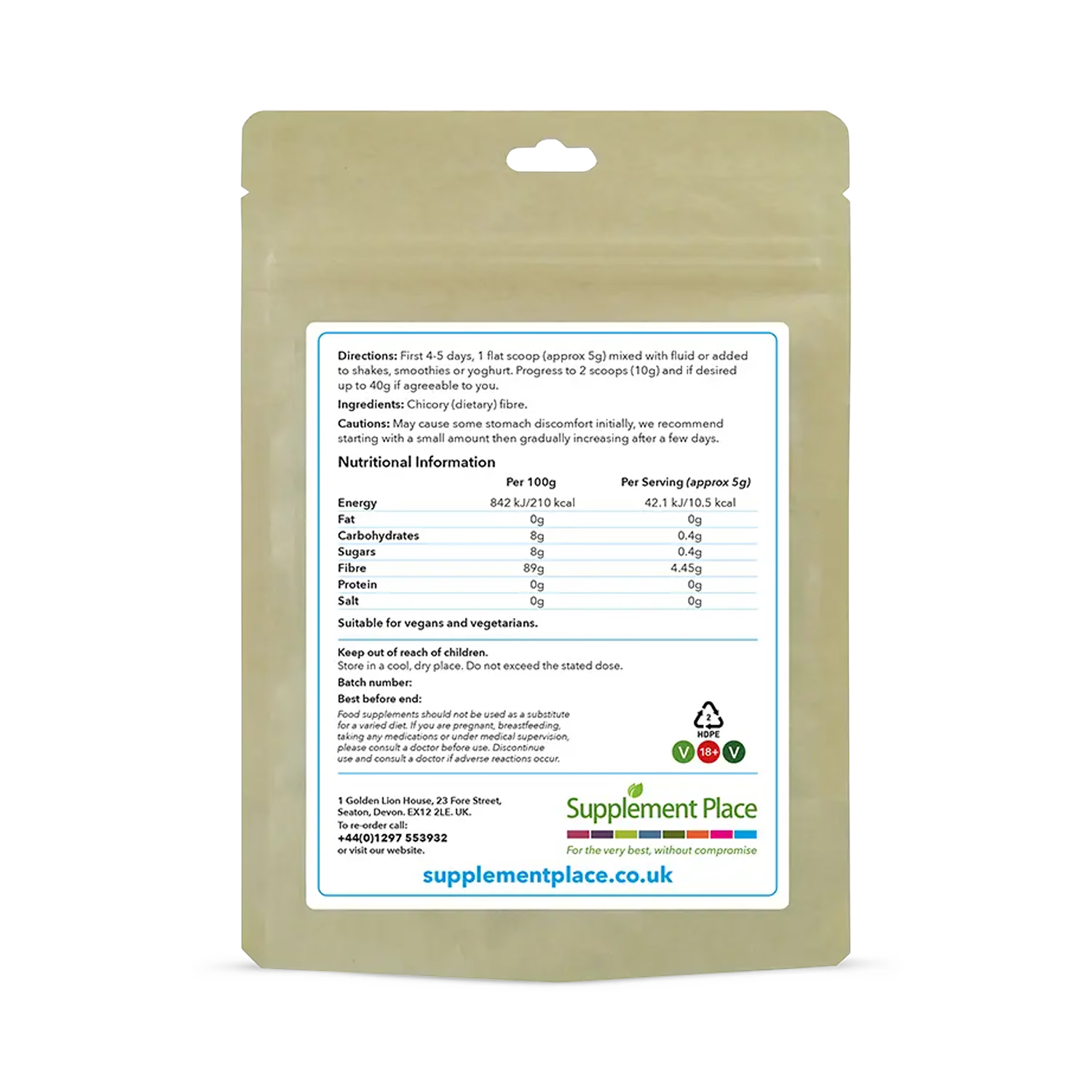 Supplement Place inulin powder 500g, UK version