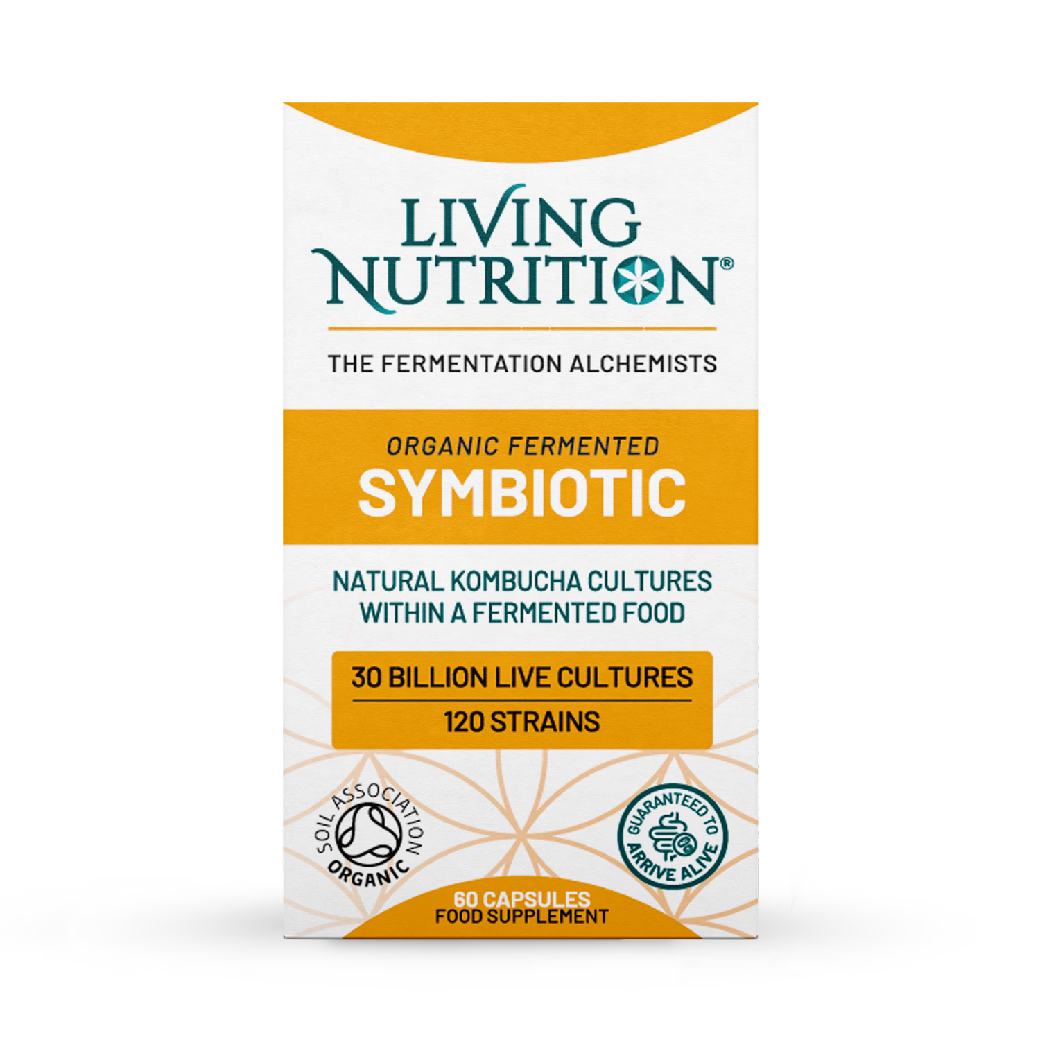 Living Nutrition Organic Fermented Symbiotic Capsules 60, UK version