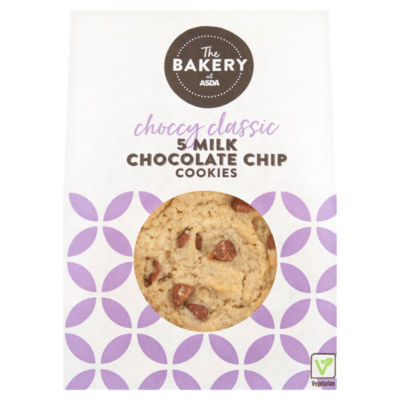 ASDA milk chocolate chip cookies 5 pack, UK version