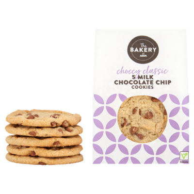 ASDA milk chocolate chip cookies 5 pack, UK version