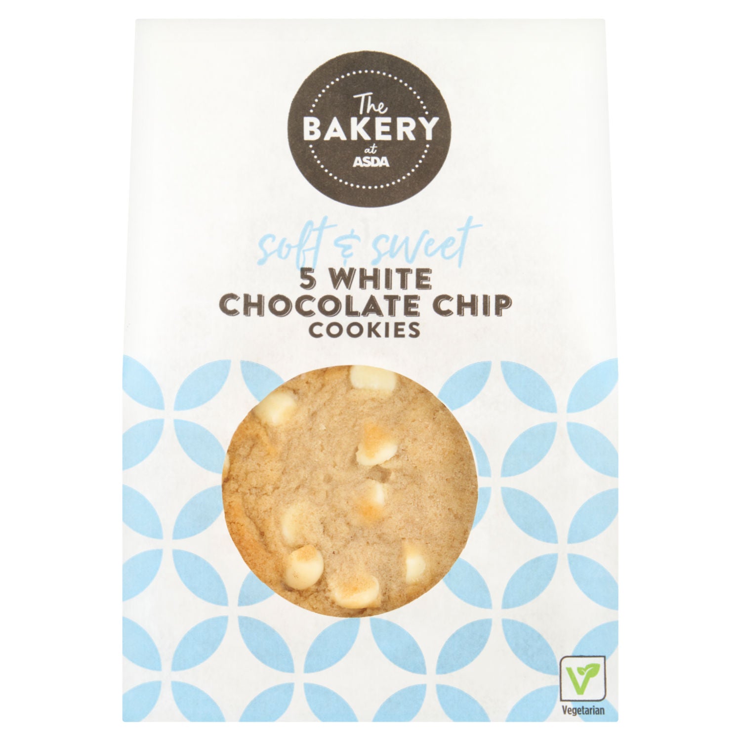 ASDA white chocolate chip cookies 5pk, UK version