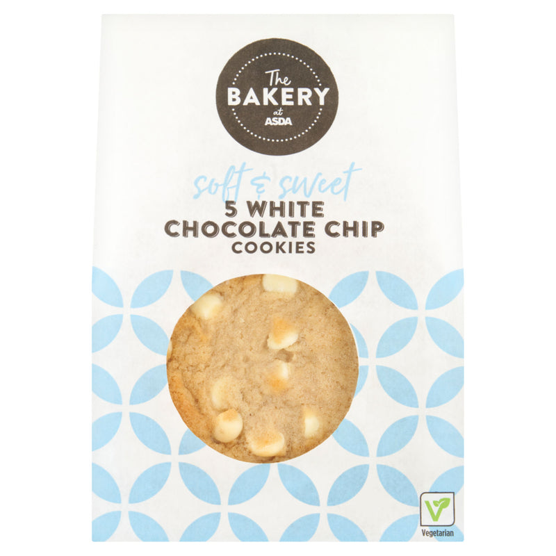 ASDA white chocolate chip cookies 5pk, UK version