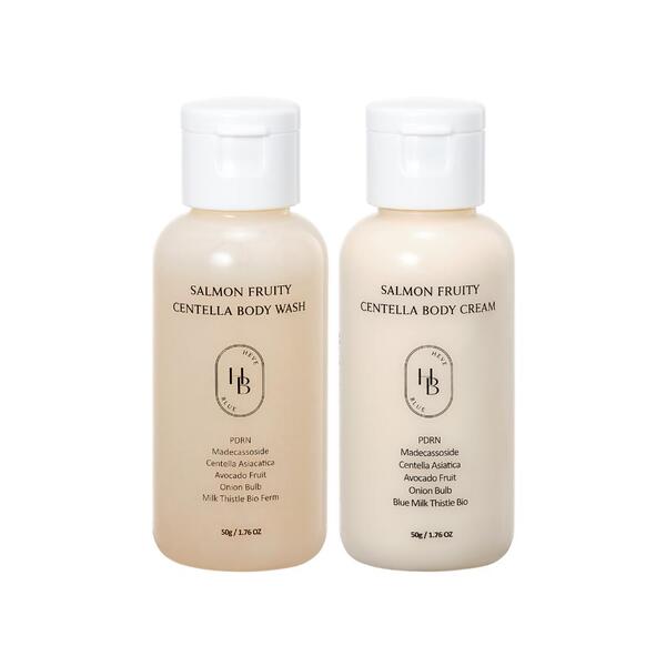 Heveblue PDRN Salmon Fruity Centella body travel kit 2pcs, UK version