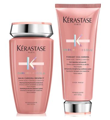 Kérastase Chroma Absolu Shampoo & Conditioner Duo, Colour Protectant Routine for Damaged and Colour-Treated Hair