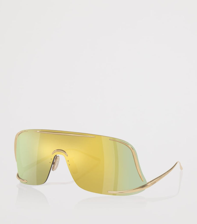 LOEWE Square One-Piece Sunglasses with metallic accents, imported from the UK