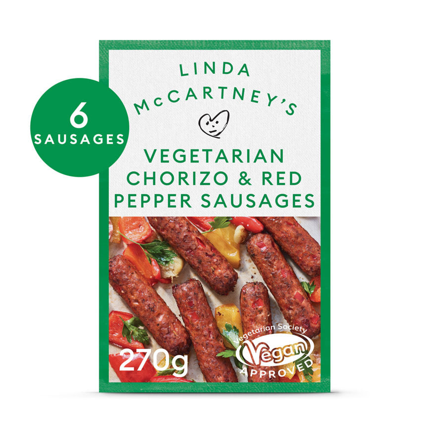 Linda McCartney's 6 Vegetarian Chorizo & Red Pepper Sausages