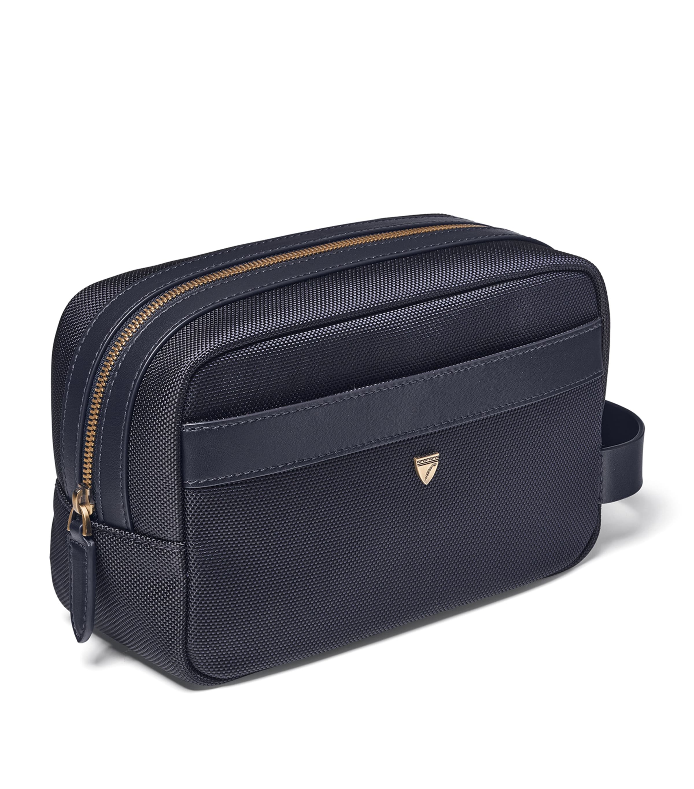 Aspinal Of London logo-detail wash bag - British product