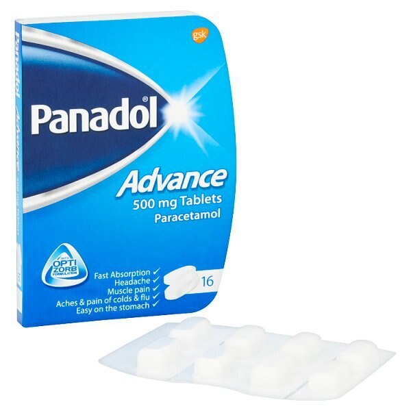 Panadol Advance Pain Relief  500 mg Paracetamol Tablets 16s GOODS Superdrug   