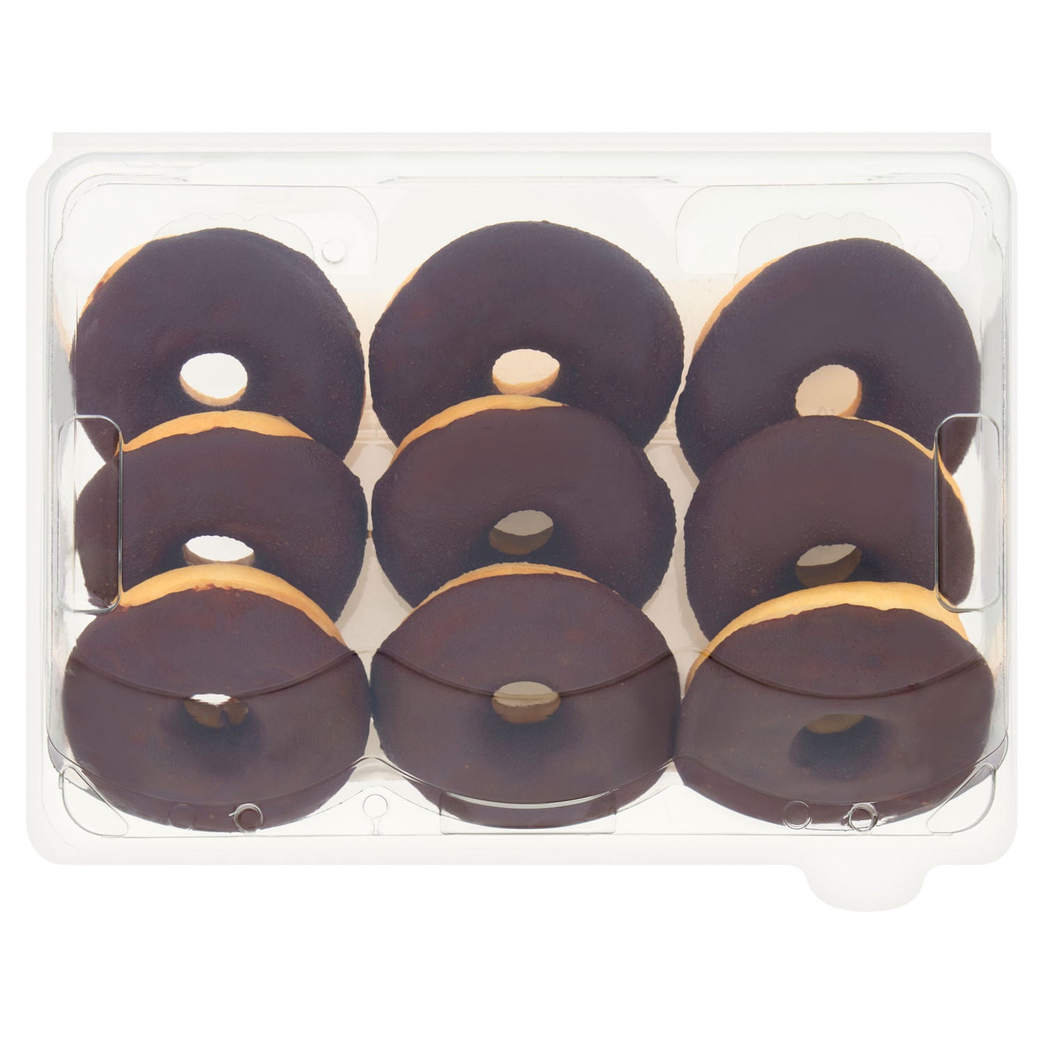 ASDA mini ring donuts chocolate 9-pack (British brand)