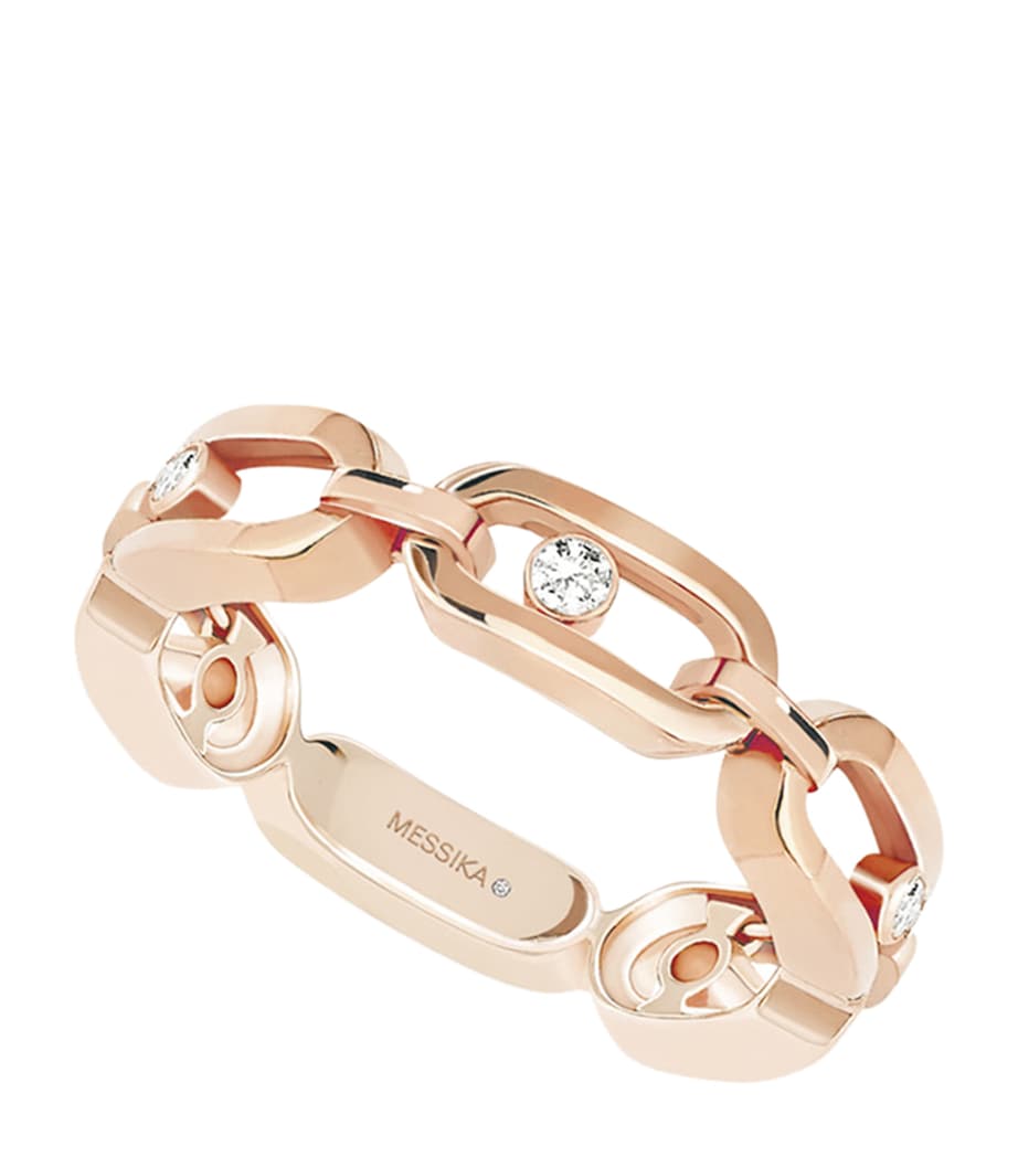 Messika Move Link rose gold diamond ring 0.09ct - British product