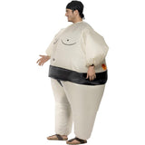 Smiffys sumo wrestler costume inflatable white bodysuit headpiece, UK version