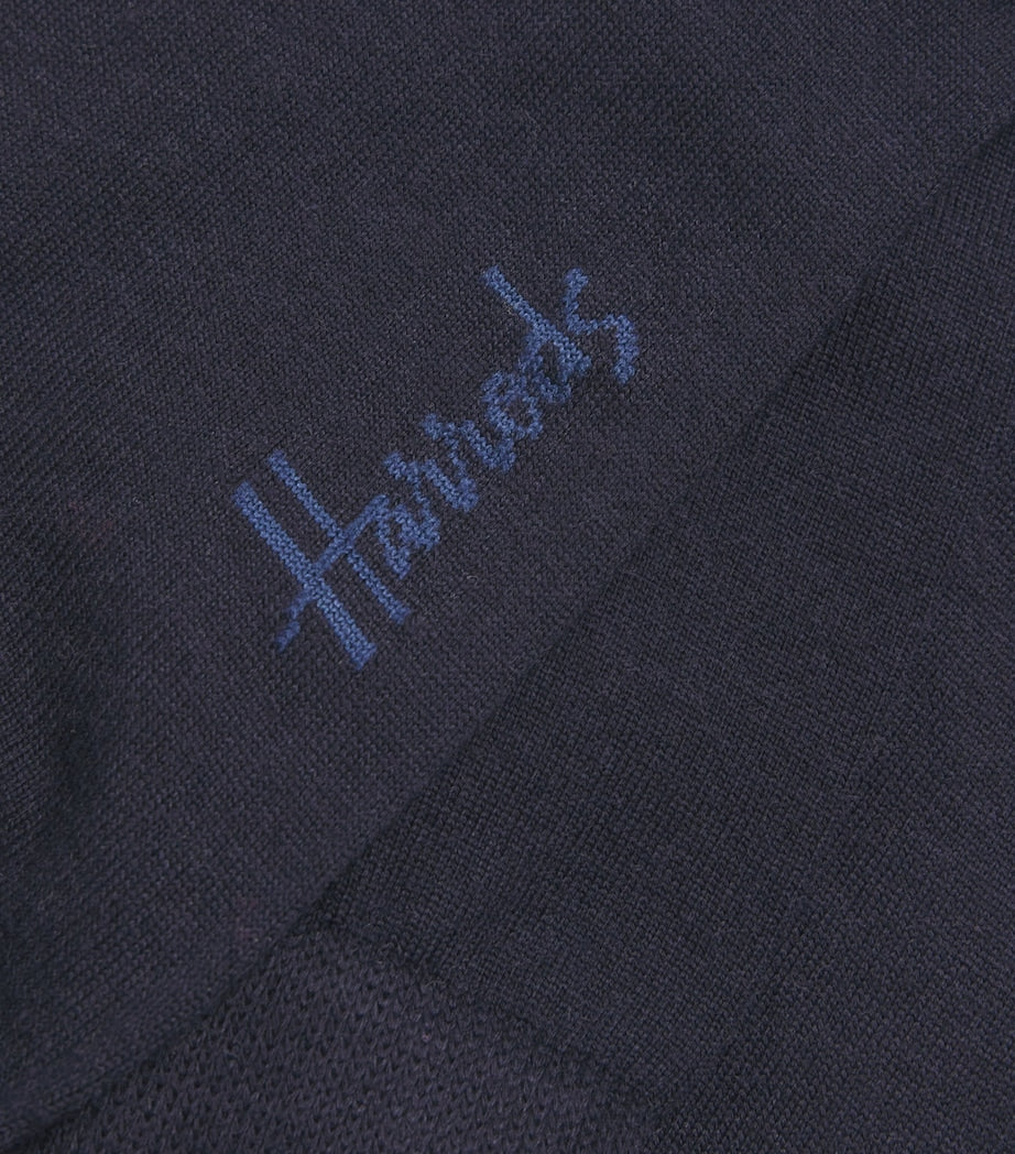Harrods Logo Socks cotton cashmere silk blend (British brand)