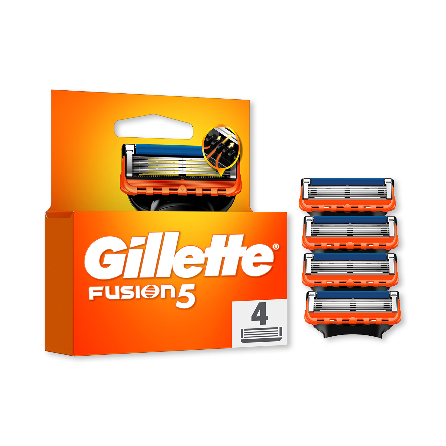 Gillette Fusion5 razor refills 4 count, imported from the UK