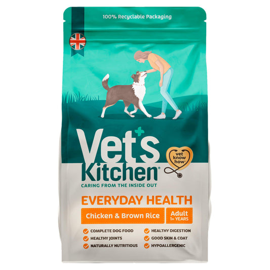 Vet's Kitchen Adult 1+ Years Chicken & Brown Rice 3kg Advanced nutrition dog food Sainsburys   