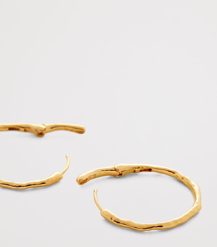 Monica Vinader medium gold vermeil hoop earrings (British brand)
