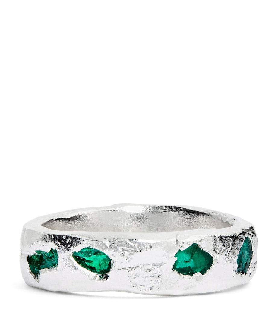 The Ouze sterling silver emerald ring (British brand)