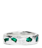 The Ouze sterling silver emerald ring (British brand)