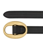 Saint Laurent leather belt polished gold buckle 3cm, UK version