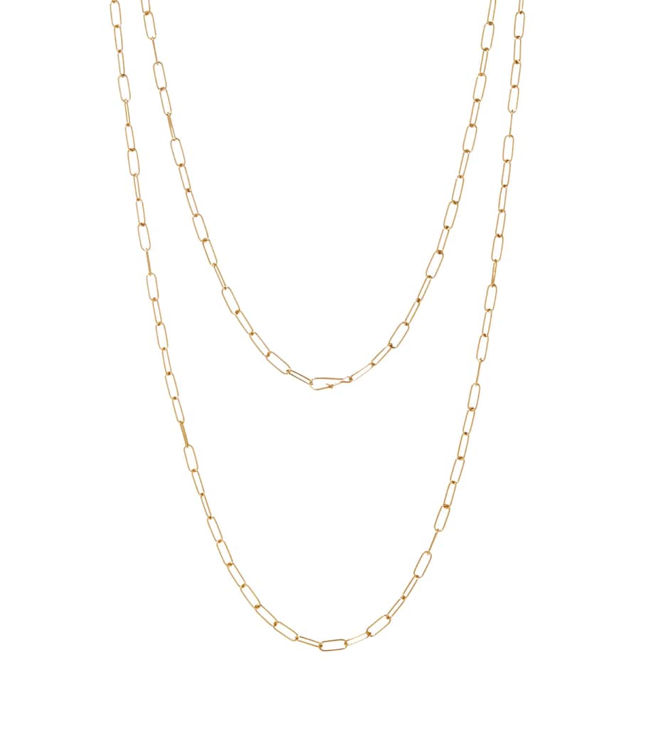 Annoushka yellow gold long mini cable chain necklace, imported from the UK