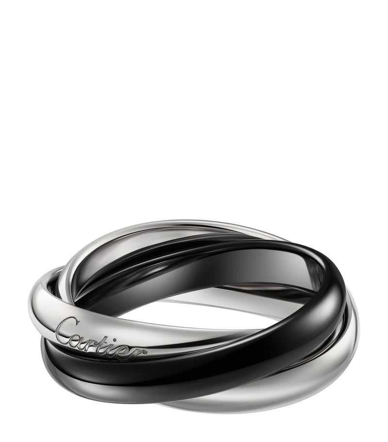 Cartier Trinity ring 18kt white gold ceramic, imported from the UK