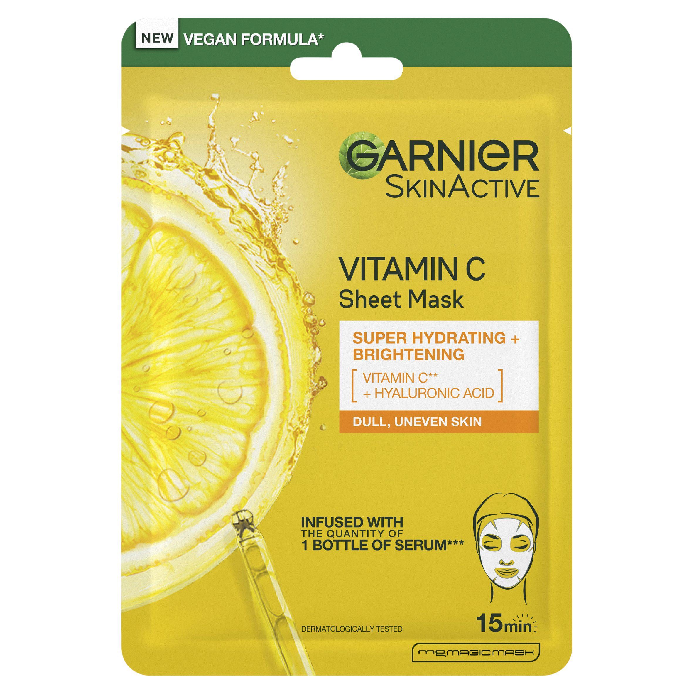 Garnier Brightening & Super Hydrating Vitamin C Sheet Mask 28g GOODS Boots   