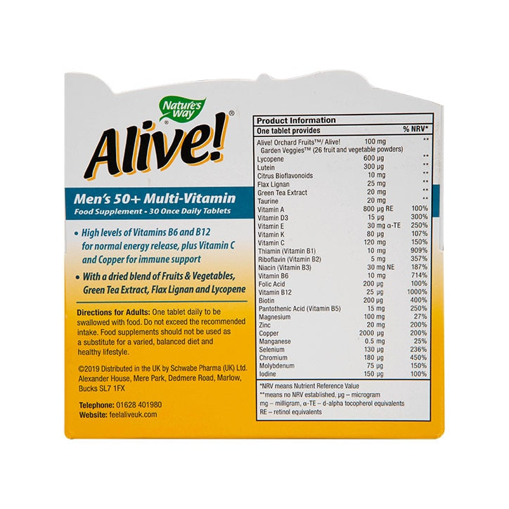 Nature's Way Alive! Men's 50+ Multi-Vitamin 30 Tablets