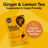 Taka Turmeric tea ginger lemon 15 teabags - British product