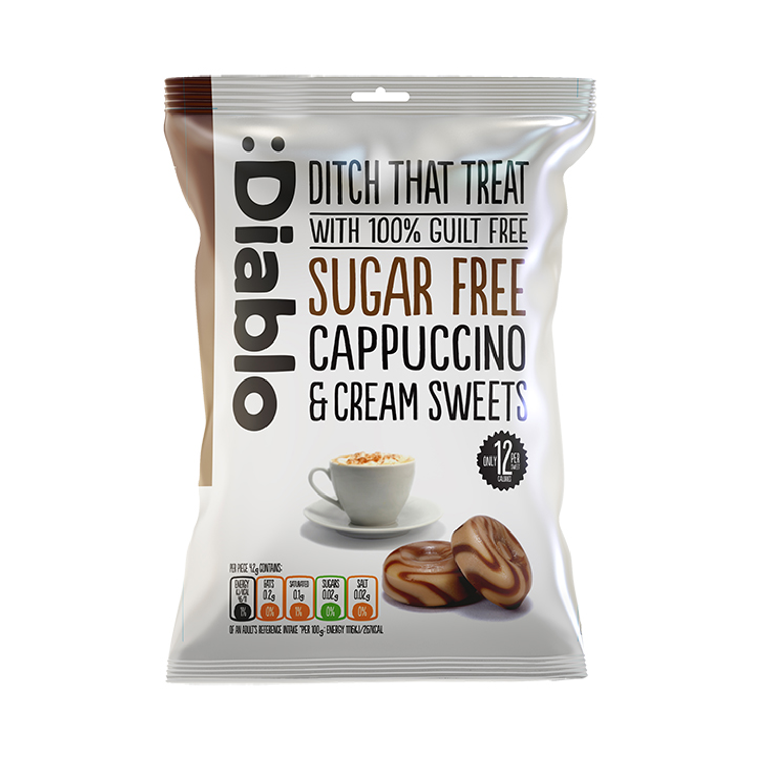 Diablo Sugar Free Strawberry & Cream Sweets 75g - Cappuccino & Cream