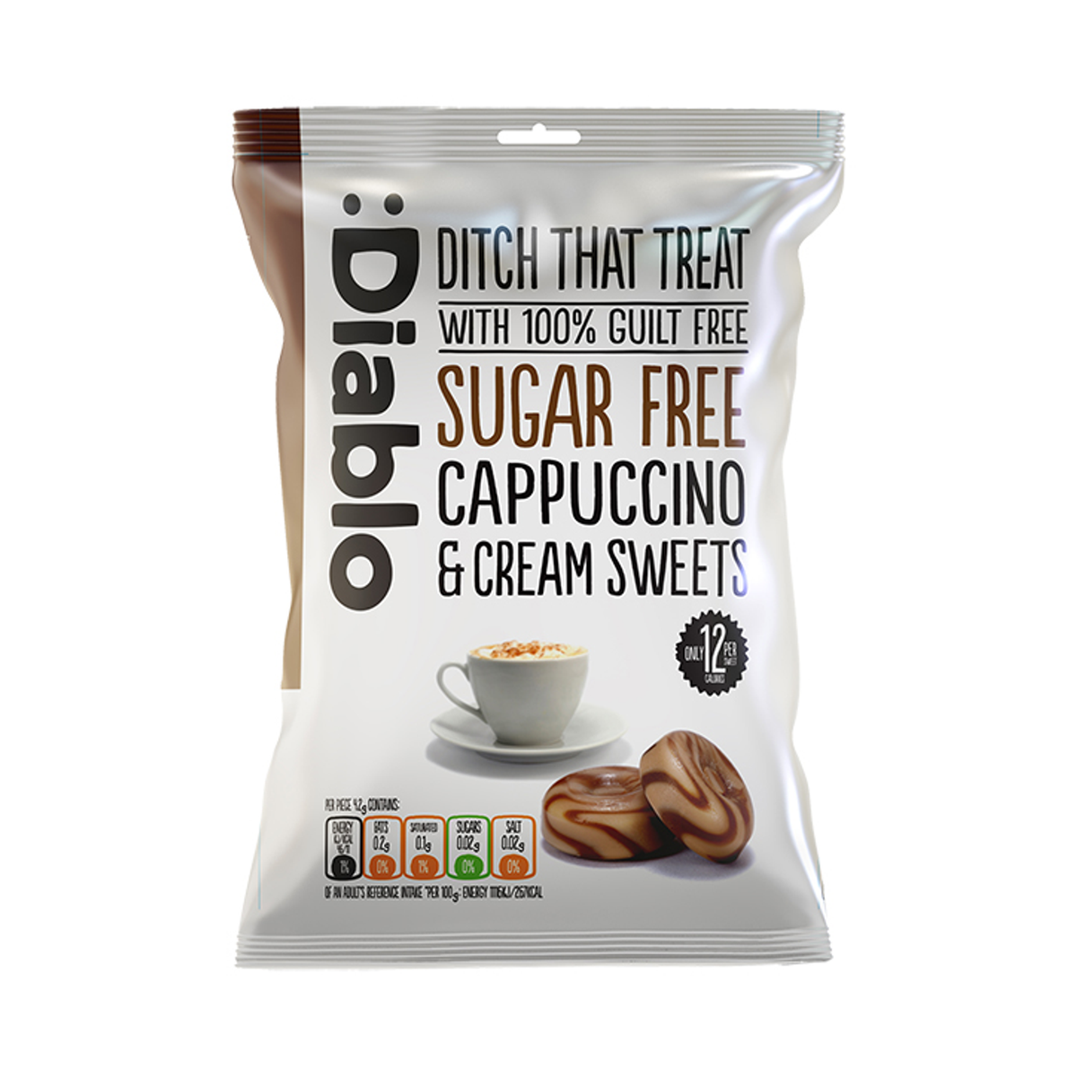 Diablo Sugar Free Strawberry & Cream Sweets 75g - Cappuccino & Cream