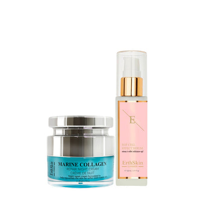 Superdrug ErthSkin London EGF Cell Effect Serum 60ml with Marine Collagen Night Cream 50ml- Buy online at McGrocer