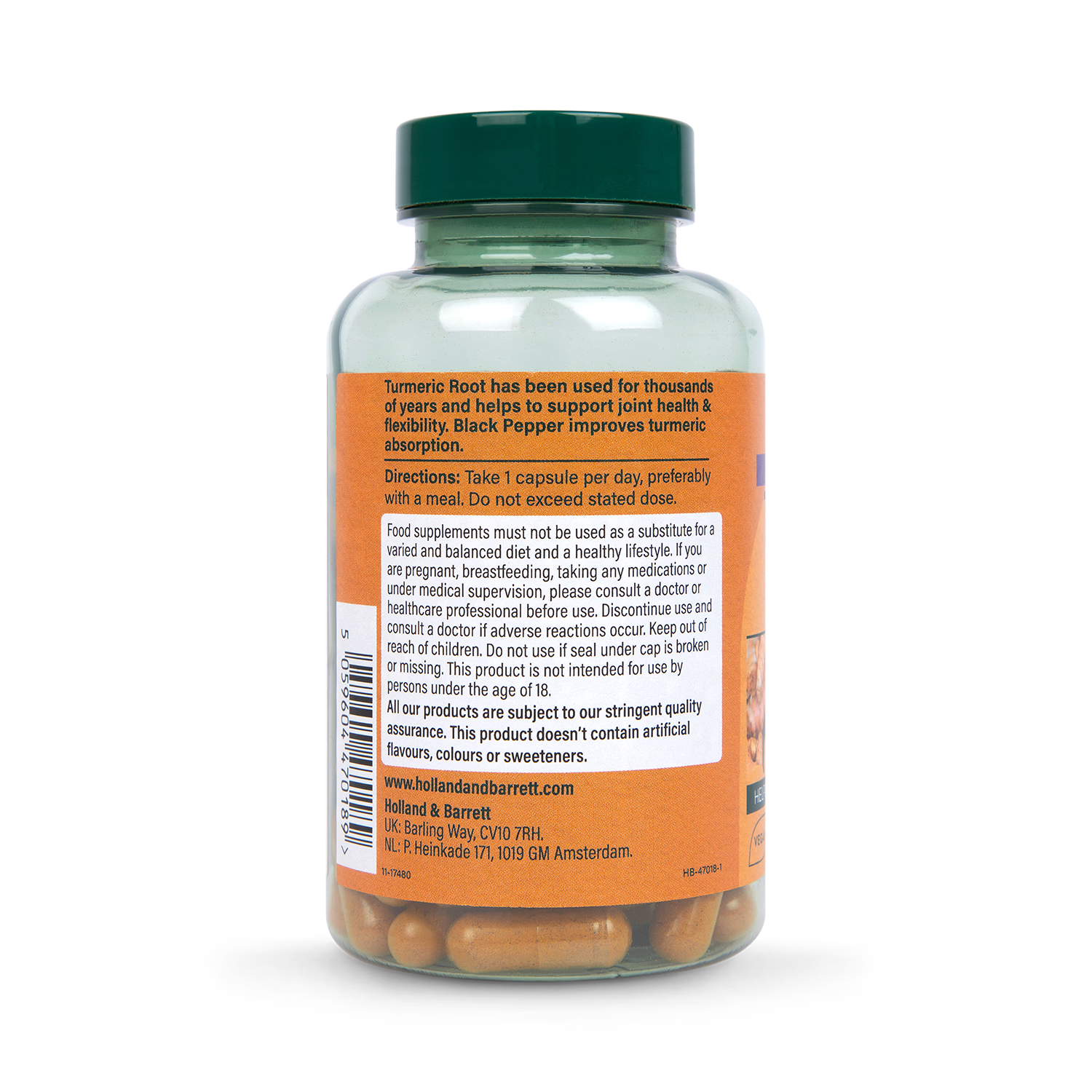 Holland & Barrett Turmeric Capsules Black Pepper 90, UK version