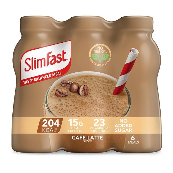 SlimFast Protein Cafe Latte Flavour Shakes 6x325ml GOODS Superdrug   