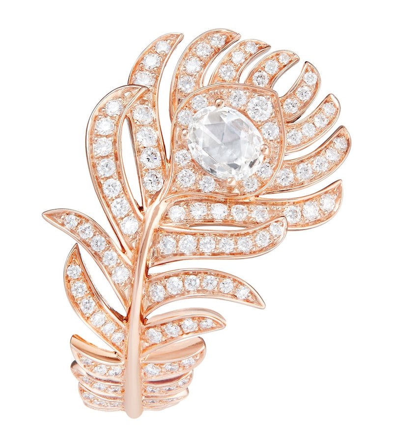 Boucheron small rose gold Plume de Paon ring - British product