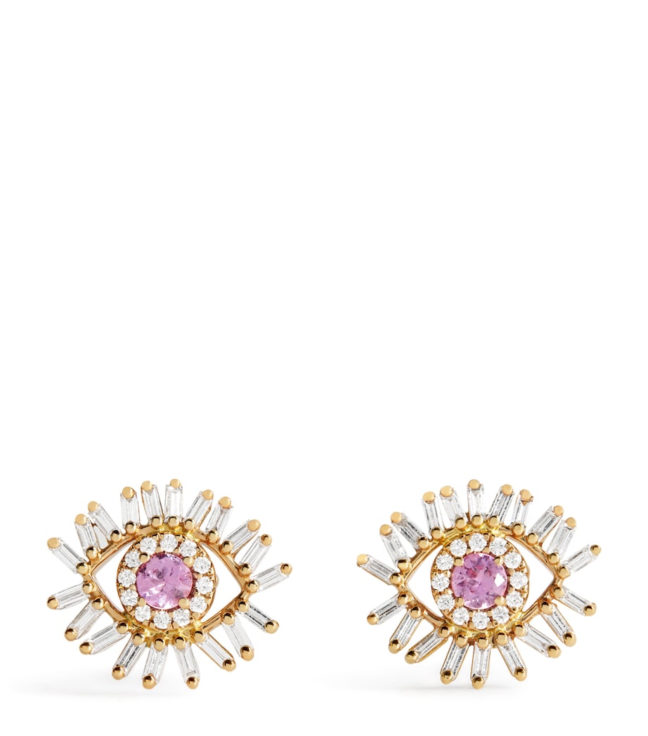 Suzanne Kalan rose gold evil eye stud earrings - British product