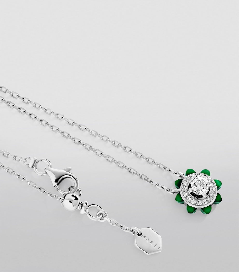 MARLI New York white gold diamond Tip-Top necklace - British product