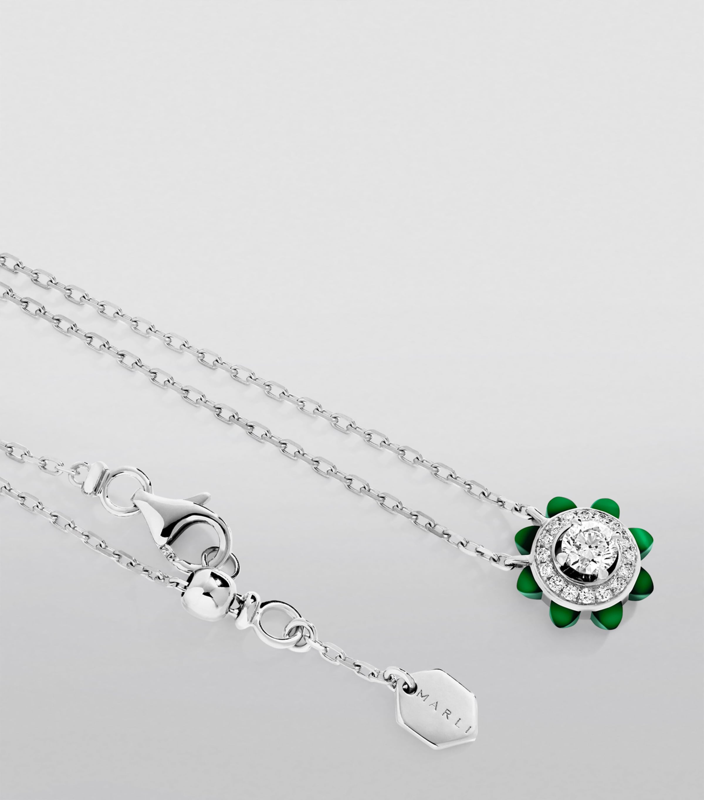MARLI New York white gold diamond Tip-Top necklace - British product