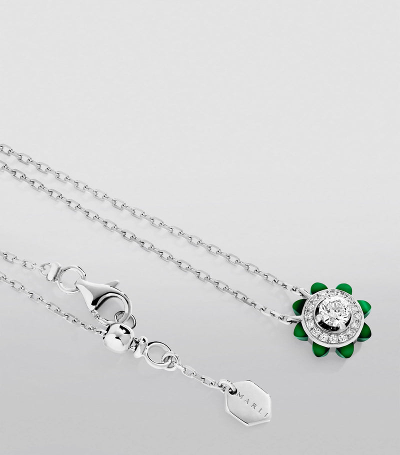 MARLI New York white gold diamond Tip-Top necklace - British product