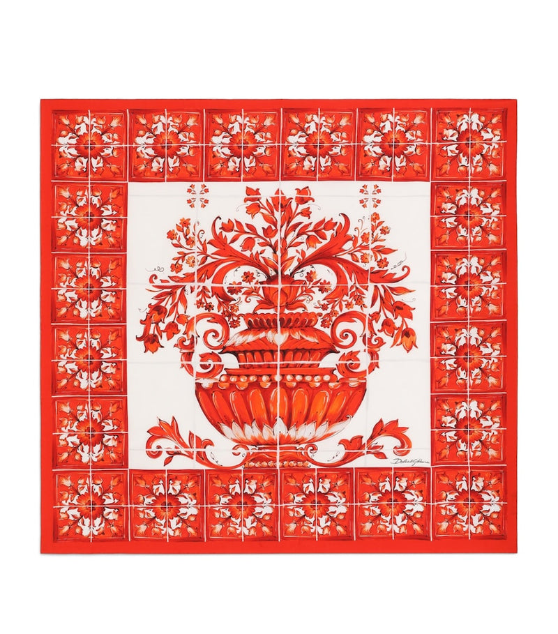 Dolce&Gabbana silk foulard Majolica print 50cm, UK version