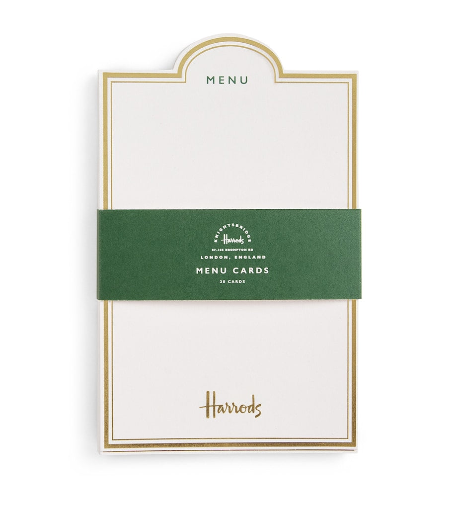Harrods menu cards set of 20, UK version