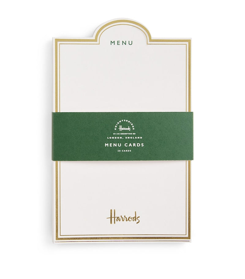 Harrods menu cards set of 20, UK version
