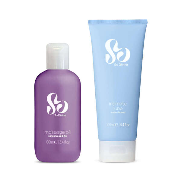 So Divine massage oil and lubricant dual pack 100ml - British product