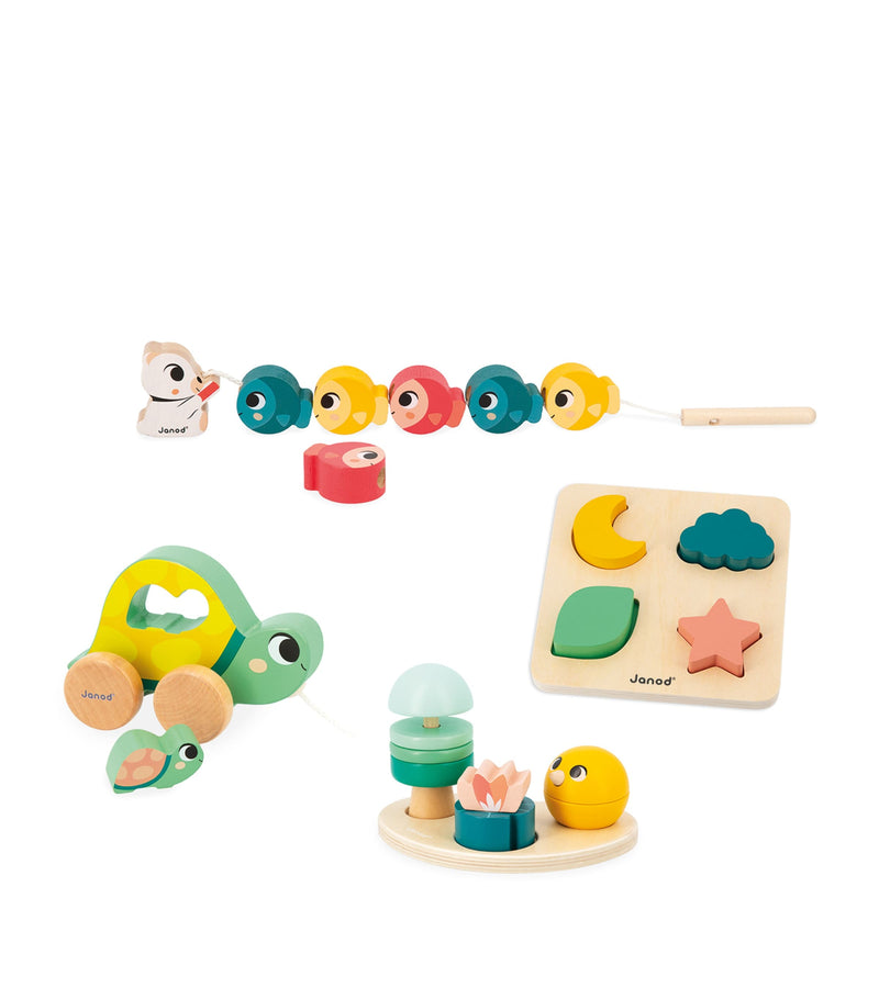 Fine Motor Skills Toy Box with Threading Beads and Puzzle for 18-24 Month Olds