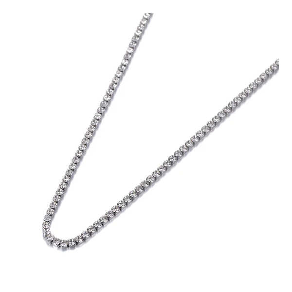 Luxe Tones silver tennis necklace 40cm - British product