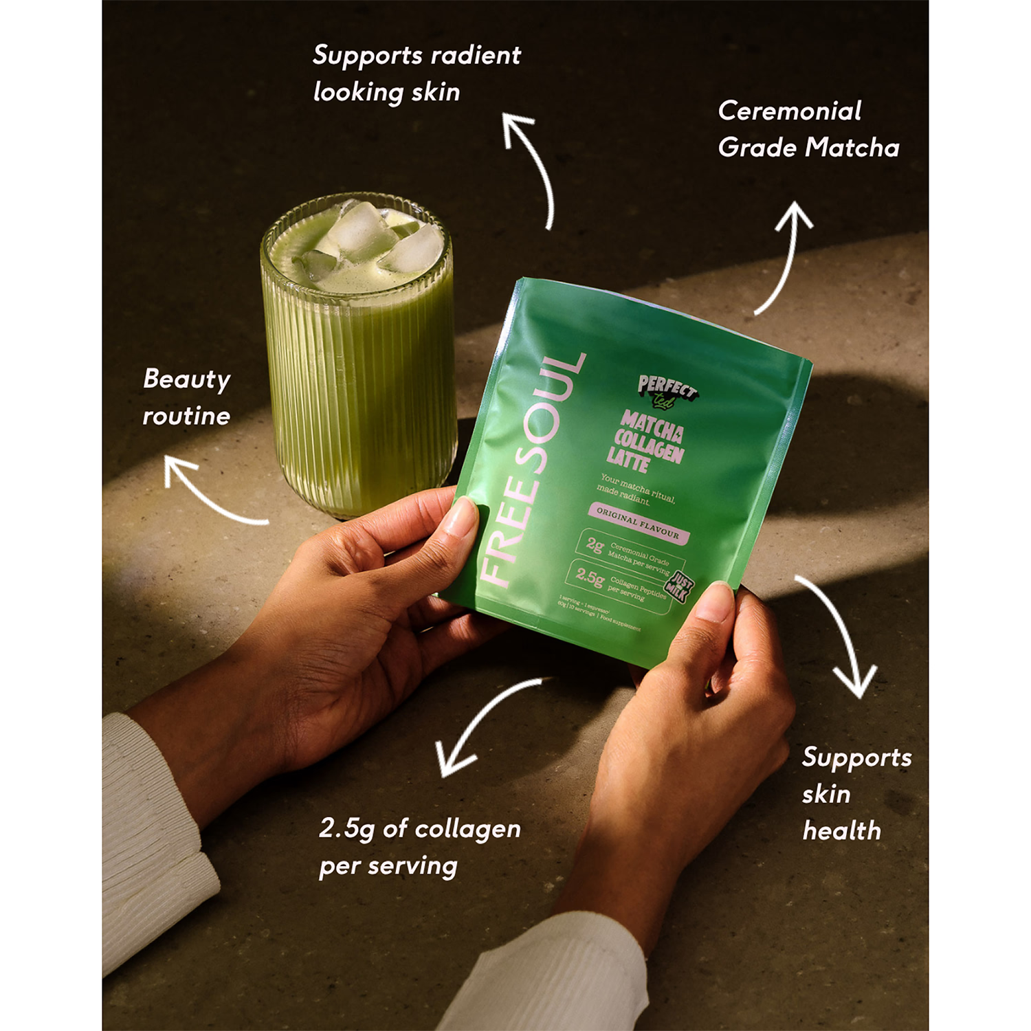 PerfectTed Matcha Collagen Latte 50g - British product