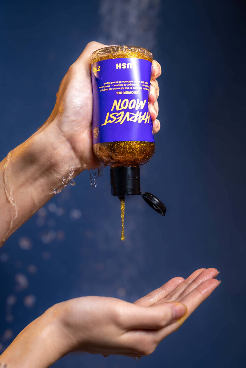 Lush Harvest Moon shower gel with osmanthus, imported from the UK